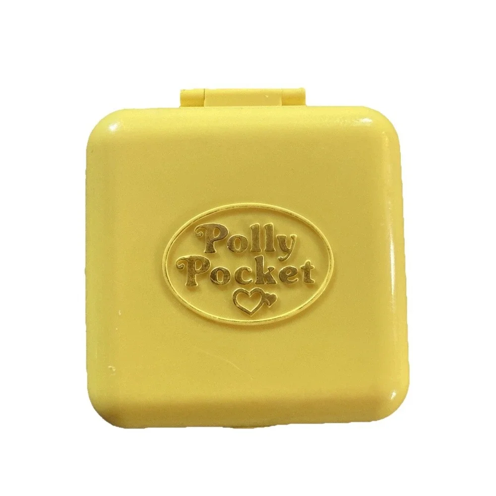 Vintage Polly Pocket 1989 Midge's Play School Compact Yellow Square Bluebird Toy